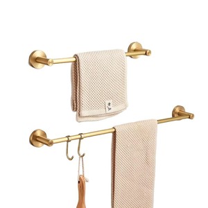 Porte-serviettes Standard Pa en cuivre brossé doré 60 cm, ensemble de deux pièces, accessoires de salle de bain - Product Image 3