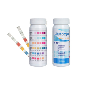 Bandelettes de test multifonctionnelles pour <span class=keywords><strong>piscine</strong></span>, 6 en 1, dureté de l'eau pratique, <span class=keywords><strong>testeur</strong></span> d'<span class=keywords><strong>alcalinité</strong></span> pH, 50 pièces, outils manuels pour <span class=keywords><strong>piscine</strong></span> - Product Image 1