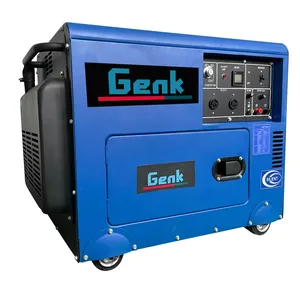 Genk caixa deslizante 5kw 5kva, gerador diesel de uso doméstico silencioso, rodas de movimento fácil, monofásico 110v 220v 230v