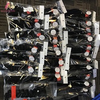 Extensions de cheveux humains indiens en gros, ondulés, noir naturel, double trame machine, 100% cheveux humains vierges Remy, lot promotionnel