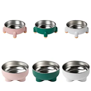 OEM&ODM pets products 2023 Stainless Steel Dog Bowl Non-Slip Tall Cat Bowl Anti-Tipping Pet Bowl Dog Food Basin Pet Accessories