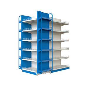 Top Selling Heavy Duty Metal Gondola Supermarket <b>Shelves</b> with <b>Wire</b> Guard Double Sided Aisle Rack for Grocery Store - Product Image 2