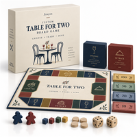 Jeu de société de stratégie personnalisé pour couples TABLE TWO, jeu de société fictif, boîte rigide en carton mat magnétique de style livre
