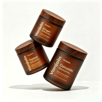 Bouteille en verre hermétique pour compléments alimentaires, résistante à la lumière, pour capsules, comprimés, gommes, vitamines, compléments de santé, avec boîte