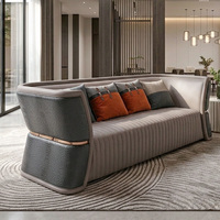 Ensemble de canapés de luxe pour salon, sectionnel moderne 321 en cuir capitonné, avec base en bois ergonomique, pour villa et hôtel
