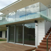 Système de balustrade en verre sans cadre sur mesure, monté latéralement, en acier inoxydable, pour escalier et balcon