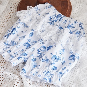 Ensemble Lolita Europe Design Clothes Robes de fête d'anniversaire de mariage à fleurs bleues Robe espagnole pour bébé fille - Product Image 4