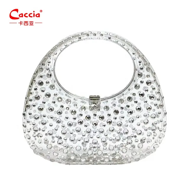 新しいポータブル女性用透明夏アクリル卸売ダイヤモンドセットディナーバッグ