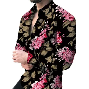 2023 Latest Luxury Printed Men's Long Sleeve Shirt Men's Comfortable Casual Business Shir
