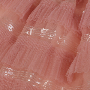 Younger Girls' Tulle Tiered party Dress with Large Bow - Product Image 5