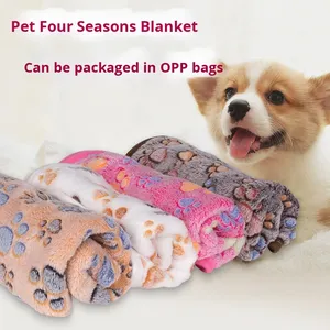 Haustier-Ganzjahresdecke aus warmem Coral-Fleece, nicht wasserdicht, einseitig bedruckt, für Katzen und Hunde, Haustierbedarf, Matte - Product Image 3