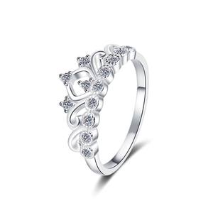 <span class=keywords><strong>Anello</strong></span> in Argento Sterling 925 Stile Punk con Corona da Principessa, Fascia con Gemme CZ, Taglio Ovale, Placcato in Rodio per Matrimoni e Feste - Product Image 4