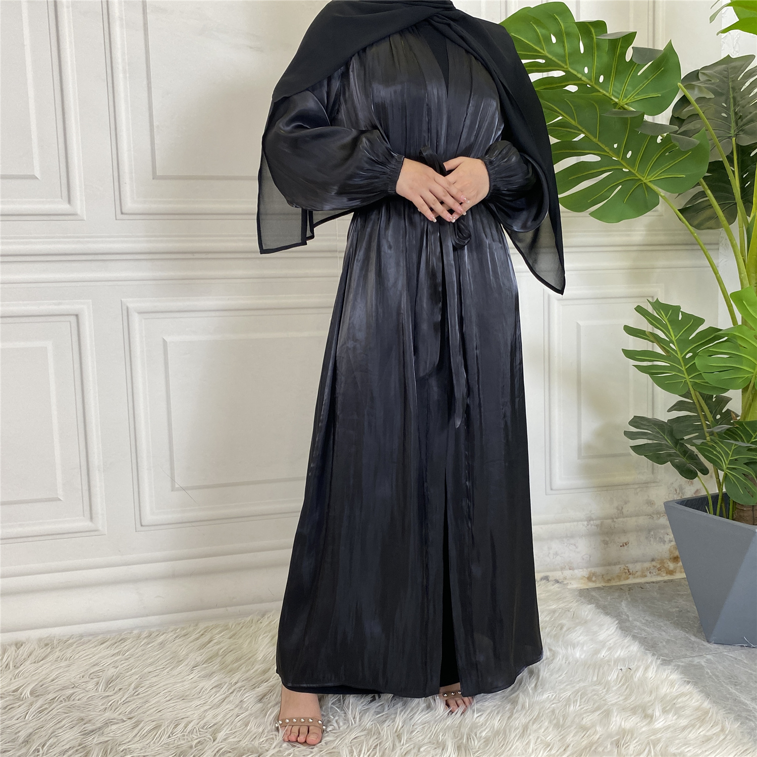 Abaya ouverte noire