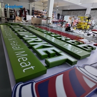 Enseigne lumineuse extérieure à LED, lettres 3D avec panneau acrylique, conception de logo gratuite pour la publicité des magasins et des bâtiments