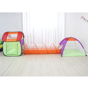 Tente de jeu dôme <span class=keywords><strong>trois</strong></span> pièces pour enfants, château de jeu, grande maison, pour activités familiales en extérieur et intérieur - Product Image 4