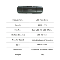 Clé USB portable externe, disque dur USB, USSD 1TB 512GB 256GB 128GB, disque SSD