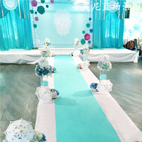 Royal Blue Aisle Runner pour les mariages de fête Cérémonie Banquet Tapis Runner Tapis de piste en velours avec ruban adhésif