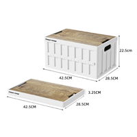 Boîtes de rangement rectangulaires en plastique pour la maison, boîte de rangement en plastique pliable avec couvercle, organisateur de camping pliable
