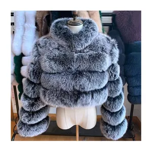 Groothandel 2022 Winter Faux Fur Jassen Cropped Puffer Bubble Jas Plus Size Voor Vrouwen