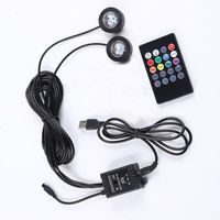 Luces Decorativas Interiores para Automóviles, Luz LED Redonda para Pies de Coche, Lámpara de Ambiente Redonda, Control Remoto/Voz