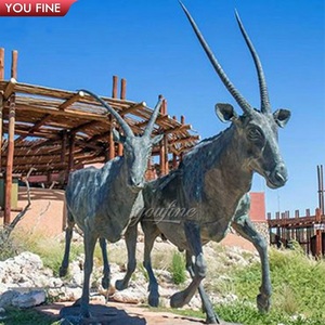 รูปปั้นบรอนซ์ <span class=keywords><strong>gemsbok</strong></span> สีบรอนซ์ศูนย์กลางถนนกลางแจ้ง - Product Image 3