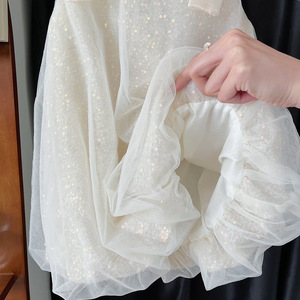 Abito Estivo 2026 per <span class=keywords><strong>Bambina</strong></span>, Senza Maniche, Stile Principessa, con <span class=keywords><strong>Paillettes</strong></span> e <span class=keywords><strong>Gonna</strong></span> in Rete Lavorata all'Uncinetto - Product Image 6