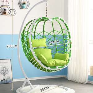 Grande Sedia a Uovo Sospesa con Supporto, Sedia a Dondolo a Uovo per <span class=keywords><strong>Esterni</strong></span> e Interni, <span class=keywords><strong>Amaca</strong></span> in Rattan PE Rosa con Cuscino Comfort Rosa per <span class=keywords><strong>Esterni</strong></span> - Product Image 3