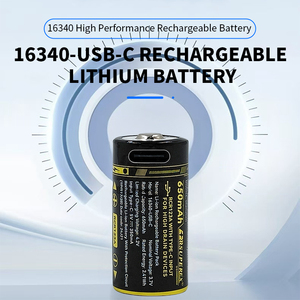 Batterie rechargeable au <span class=keywords><strong>lithium</strong></span> SUPEREX 16340-USB-C <span class=keywords><strong>CR123A</strong></span> 3.7V 650mAh, batterie détachable en stock, vente en gros d'usine - Product Image 3