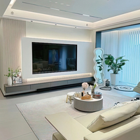 Meuble TV haut de gamme Meitian, fabriqué en Chine, meuble TV, console avec tiroirs, éclairage LED, meubles de chambre à coucher