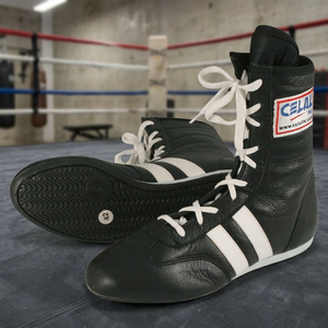 Chaussures de boxe professionnelles en cuir véritable pour hommes avec doublure en mesh et mousse et semelle en caoutchouc pour une utilisation toute saison - Product Image 3