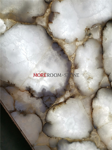 Foshan industrial restaurante BLANCO CRISTAL natural piedra Ágata Muebles <span class=keywords><strong>bar</strong></span> top - Product Image 4