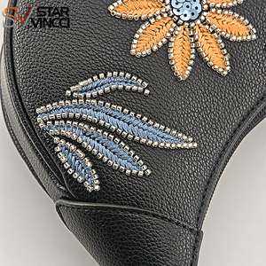 Bán hàng nóng chính hãng da của phụ nữ lưỡi liềm nách Vai Túi-thanh lịch hạt thêu handmade Vai Túi - Product Image 4