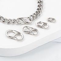 Connecteurs de bijoux DIY en forme de S plaqués or 18 carats, en acier inoxydable, inaltérables, pour colliers et bracelets, emballés en sachet