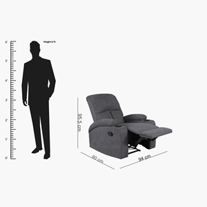 Canapé multifonctionnel gris, fauteuil de bureau pivotant à 360°, fauteuil inclinable manuel avec <span class=keywords><strong>2</strong></span> porte-gobelets - Product Image 6
