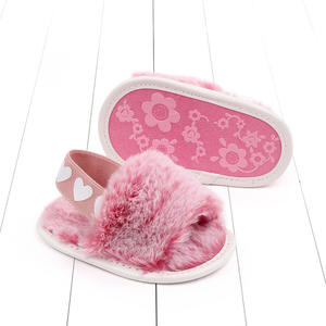 2022 nouveau Style en peluche sans lacet bébé chaussures décontractées intérieur filles garçons sandales enfants bande élastique pantoufles - Product Image 1