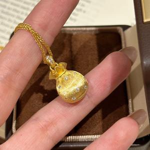 S925 Pure Silver Gold-Plated Classic Horseshoe <b>Buckle</b> Bracelet Necklace Set High Quality Micro Zircon Inlaid Fashion Jewelry - Product Image 2