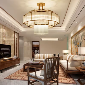 Luminaire suspendu en cristal doré personnalisé pour hôtel style chinois Lustre en cristal haut plafond de luxe à led - Product Image 4