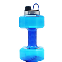 Bouteille d'eau sport de 2,2 l, bouteilles d'eau motivantes avec marqueur de temps, bouteille d'eau en forme d'haltère avec logo personnalisé