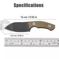 Couteau à lame fixe EDC pour l'extérieur, vente en gros pour petites commandes, personnalisable OEM, mini couteau de cou avec étui et cordon pour camping tactique