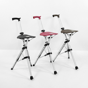 Bastón Plegable Médico ARY con Asiento <span class=keywords><strong>para</strong></span> Personas Mayores, Bastón Ligero con Asiento <span class=keywords><strong>para</strong></span> Uso en Exteriores y Viajes - Product Image 2