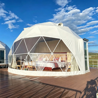 Dôme géodésique 3-10m personnalisé en PVC imperméable et coupe-vent avec porte vitrée pour glamping, hôtels, mariages et événements