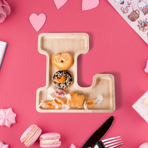 Plateau à lettres en bois contemporain, <span class=keywords><strong>grand</strong></span> <span class=keywords><strong>format</strong></span>, robuste et durable, pour collations, fruits, desserts, gâteaux, plateaux sensoriels en bois avec alphabet. - Product Image 4