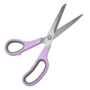 Stainless Steel Scissors 120mm Straight Tip Purple Gray Home Office Use - Product Image 1