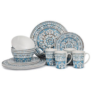 Набор кухонных тарелок Vaisselle nordique, набор столовой посуды Королевский, десерт geschirr BPA бесплатно, меламиновая кухонная посуда, 16 наборов - Product Image 5