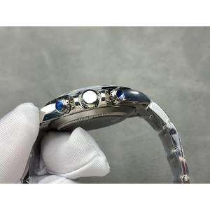 Montre mécanique pour homme Drioshipping, luxe léger, alliage, 41 mm, cadran sans inscription, aiguilles lumineuses, chronographe, bracelet en cuir - Product Image 6