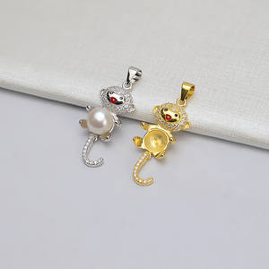 Colgante de Plata S925, Tocado Personalizado con el Signo del Zodiaco Chino, Mono, 7-8 Perlas, Accesorios para DIY, Semi-Acabado 585 - Product Image 2