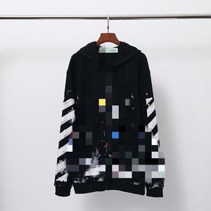 OFF Sweat à capuche pour homme, coupe ample, avec poche, en tissu de qualité supérieure, motif flèche 3D, blanc, nouveau modèle basique, vente en gros - Product Image 2