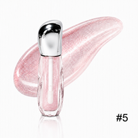Gloss à lèvres de haute qualité, logo personnalisable, non collant, à la céramide, imperméable, végan, design tendance, gloss à lèvres en marque privée, 5 couleurs