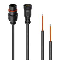 Connecteur ETOP XCONNECT 3 Cœurs NOIR Étanche, Connecteur Pigtail Mâle/Femelle, 30 cm de Long, Chaque Câble 18AWG