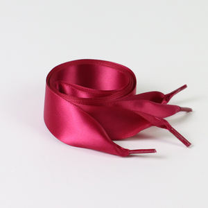 공장 사용자 정의 새틴 신발 끈 실크 패션 가방 리본 핸들 폭 꼰 스포츠 신발 끈 핸들 리본 플라스틱 팁 - Product Image 5